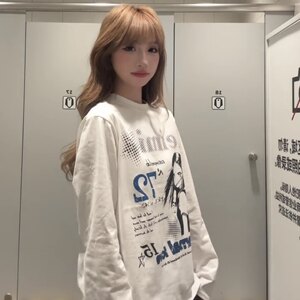 美式y2k涩谷女孩印花纯棉