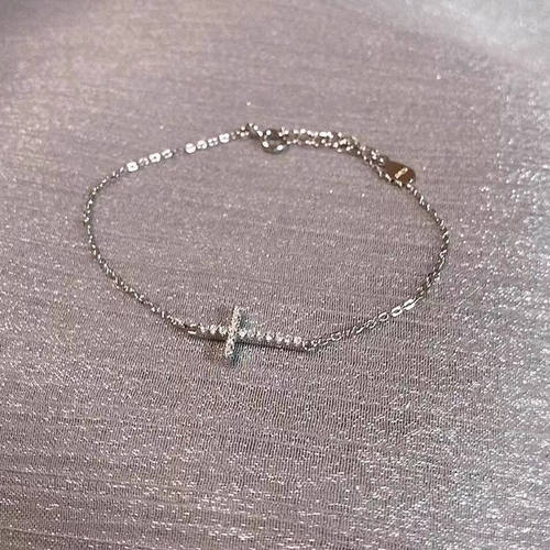 不掉色碰水手链s925银小众设计