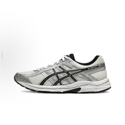 Asics Gel-Contend 4 百搭舒适 合成革 低帮跑步鞋 男款 白银色