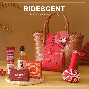 喜字腰封伴手礼女伴娘空盒子高级感实用结婚手提袋婚礼礼盒套装