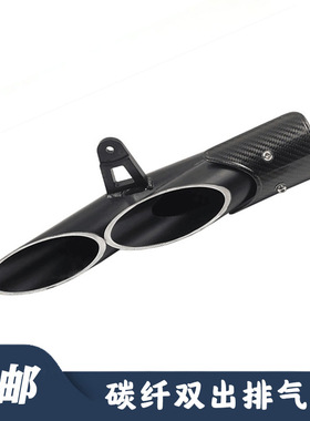 适用于摩托车改装R3R6 FZ8N400 Z800Z750 TE碳纤双出排气管
