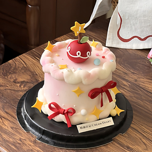 女朋友星星苹果生日蛋糕装饰摆件