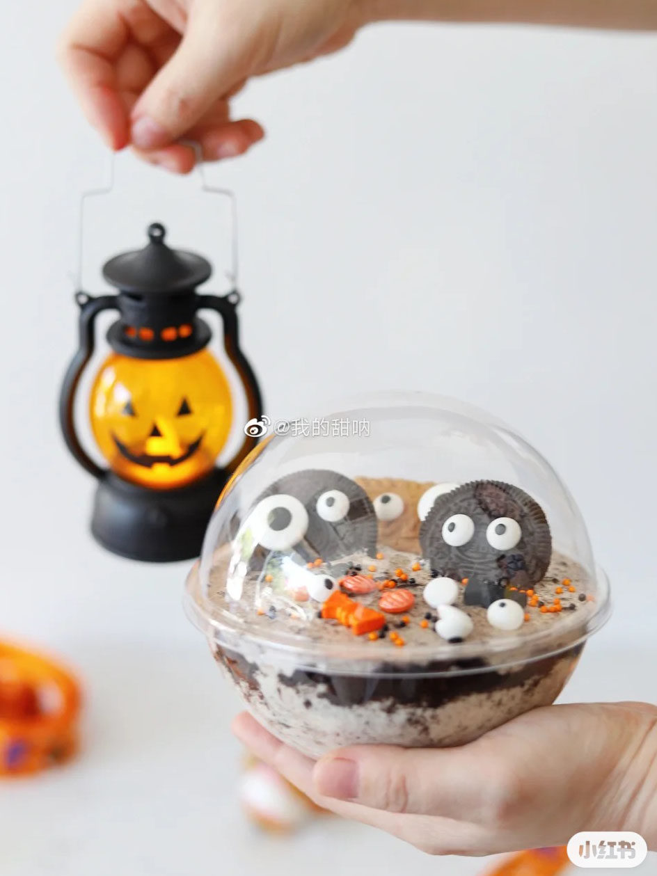 万圣节儿童慕斯球眼珠南瓜笑脸LED走马灯手提袋搞怪节日糖果礼物