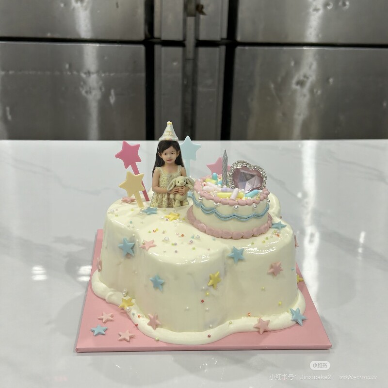 公主生日帽自制头像定制糯米纸蛋糕装饰相片照片亲子闺蜜甜品插件