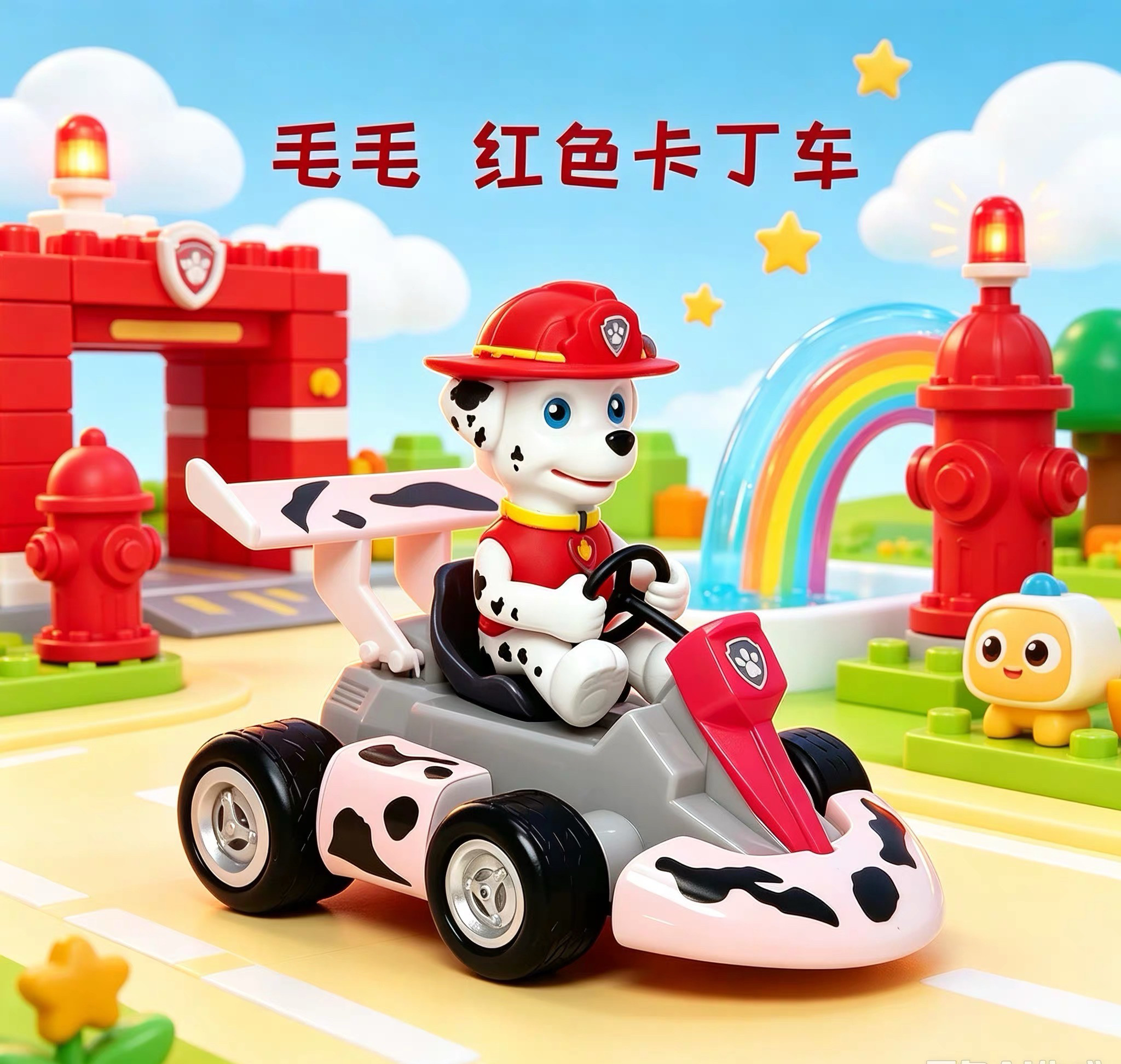 汪汪队阿奇卡丁车玩具狗狗回力车惯性发条卡丁车小狗模型赛车