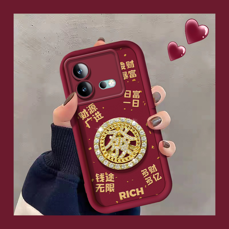 2024龙新年红色立体金币转盘手机壳