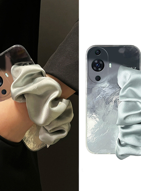 黑色晕染适用华为nova12pro手机壳11ultra立体10z褶皱9se腕带8斜挎7i可背带6硅胶5i日韩4e活力版3i/2plus透明