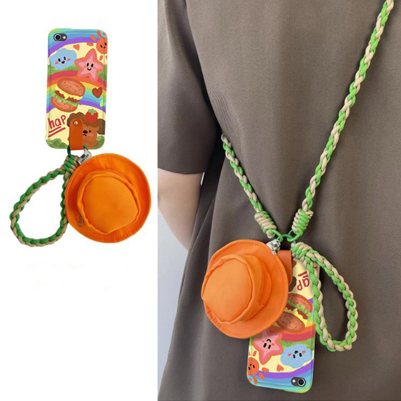 彩色油画涂鸦零钱包斜挎可背手机壳