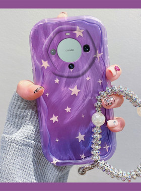 紫色梦幻星星适用华为mate60pro手机壳mata50e高级感mete40e小众meta30epro羽纱20波浪纹por硅胶m60软壳m40女