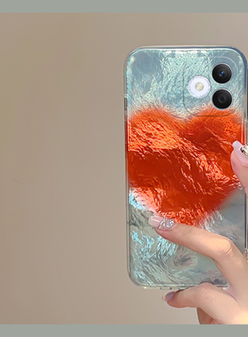 ins爱心适用华为荣耀x60i手机壳x50i红色30pro锡纸纹x20se高级感9x+8x小众x30i十play4tpro硅胶畅玩30plus女p