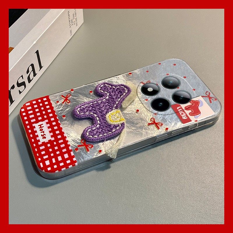 手机壳硅胶冰川纹新年红色2026马