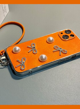 ins风珍珠蝴蝶结适用oppok13turbo手机壳k12plus立体k11x水钻k10pro钻石k9s橙色r17简约r15牛仔纹oppo新款软p
