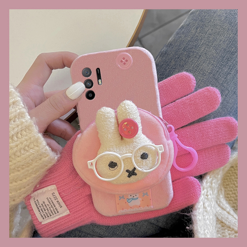 米菲兔零钱包适用oppoa3pro手机壳a2x尼龙绳a1立体a97秋冬a96毛绒a95a93a91a72a58a57a52a32a11a9a31a8a5卡通