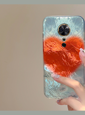 ins爱心适用美图m8机壳m8s红色t8锡纸纹t8s高级感t9小众v6透明日韩简约硅胶软壳新款全包防摔唯美晕染简约女