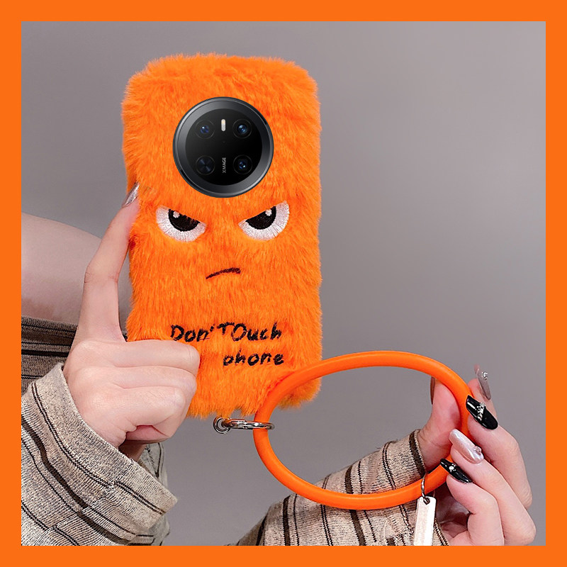 橙色生气表情适用华为mate70pro+手机壳meta60斜挎m