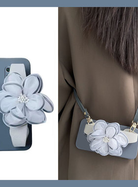 蓝色纱花适用小米红米12c手机壳k20pro冷淡风9a腕带10xpro手腕10x韩系5g硅胶redmi软壳por斜挎10a个性可背女