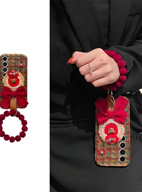 新年毛绒小熊适用魅族21pro手机壳20日韩18pro绒布18x立体17斜挎16spro秋冬16t红色16x女16thplus/meizu/16th