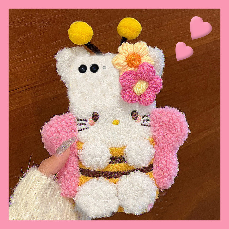 小蜜蜂凯蒂猫适用三星zflip7fe手机壳zfold6可爱zflip5卡通w23flip秋冬3折叠屏zfold2毛绒w22硬壳w21/galaxy