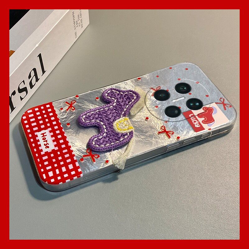 手机壳硅胶冰川纹新年红色2026马