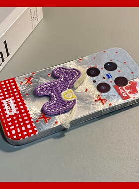 2026紫色小马适用vivox300手机壳x200刺绣x100pro+新年x100ultra卡通x90s立体t2s/x80s/x70/x60+十vivo马年软