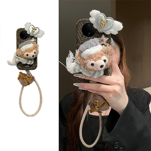 手机壳秋冬绒布小香风立体卡通毛