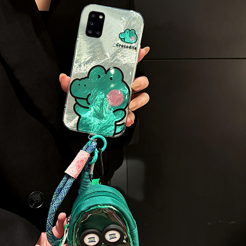 可爱小鳄鱼适用三星a90手机壳a80斜挎a70s可背带a50零钱包a30卡通a20羽纱a10硅胶a52斜跨a8s女galaxy/a53/f52