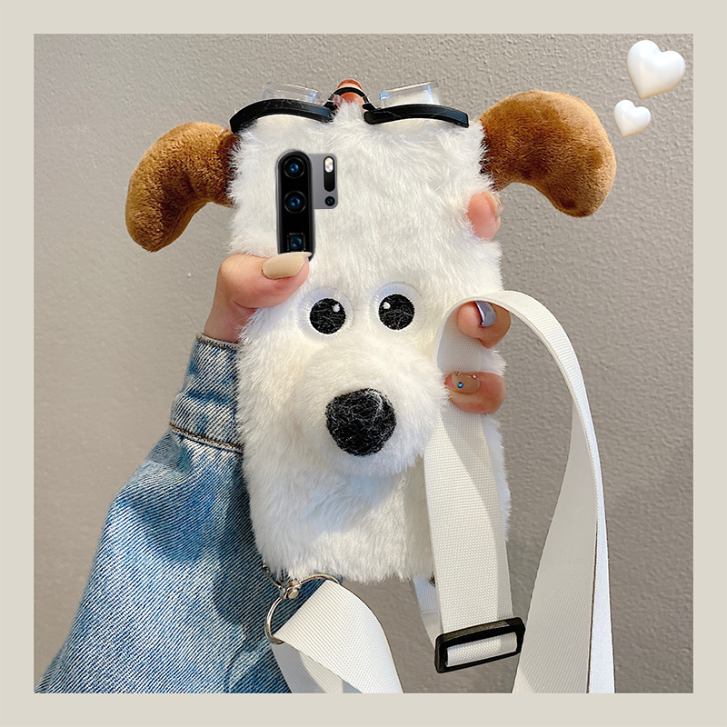 毛绒绒毛茸茸毛毛立体狗狗手机壳