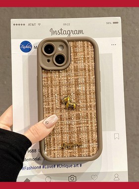 2026绒布英文小马适用oppok12plus手机壳k11卡通k10x挂绳k9pro新年k7红色真我gtneo5秋冬季q3软v11/v5/realme