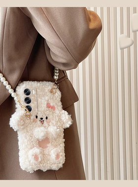 可爱狗狗适用opporeno12pro手机壳reno11立体reon10+十9斜挎8可背带7se毛绒绒6毛毛5k硅胶4se毛茸茸3卡通oppo