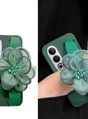 绿色纱花适用oppo一加ace3手机壳2pro手腕12立体3v带花朵2v斜挎11硅胶10软壳acepro可背9rt个性9r女1+oneplus