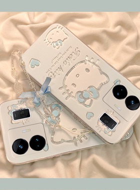 可爱卡通KT猫适用oppo真我gt2pro手机壳v25高级感v15超萌v11趣味realme女v5q5q3s/q2/gt5/gtneo5大师探索版2t