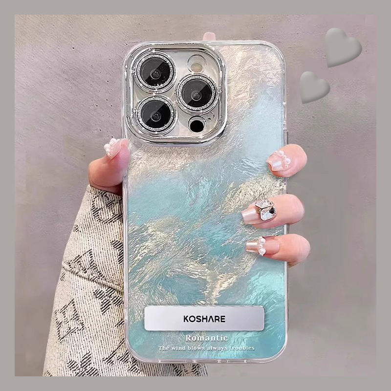 蓝色水墨晕染适用vivos30promini手机壳s20立体s19支架s18e简约s17艺术s16羽纱s12新款s10por/s7e/vivo透明软