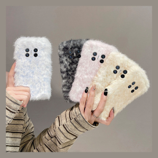 ins风拼色豹纹适用华为magicv3手机壳magicvs2晕染p50保暖pockets秋冬季 pocket2硬 matexs2毛绒x5折叠屏x3新款