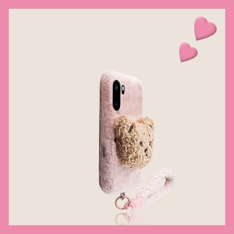 棕色呆萌小熊适用oppo一加ace6手机壳ace5至尊版1+15立体13毛绒12秋冬11pro卡通10软9rt/ace3v/2v/1+oneplus