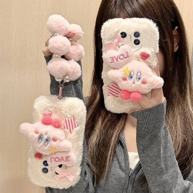 可爱星之卡比适用华为magicv3手机壳magicvs2卡通p50立体pockets挂绳matexs2毛绒绒x5折叠屏x3硬壳pocket2女