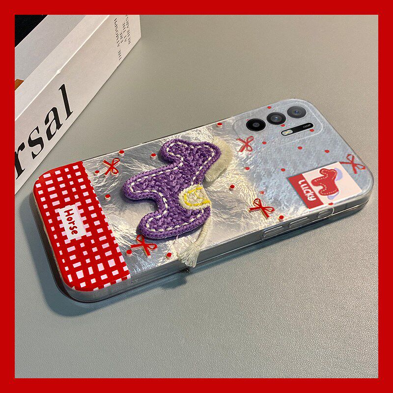 手机壳硅胶冰川纹新年红色2026马