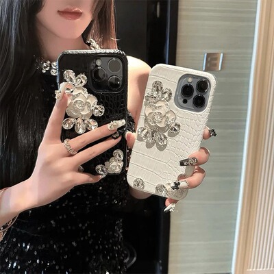 手机壳仿皮皮纹格子鳄鱼纹奢华立