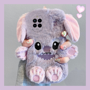 可爱刺绣史迪仔适用华为nova14手机壳novo13pro手环12ultra卡通11秋冬季10z毛绒9se毛茸茸8/7i/6/5/4e活力版p