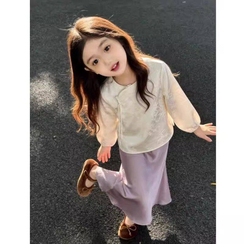 女童唐装套装春季国风汉服半身裙