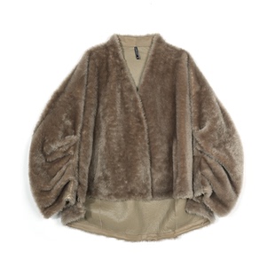 52269 拉菲V领皮毛一体外套 HERDERS 短款