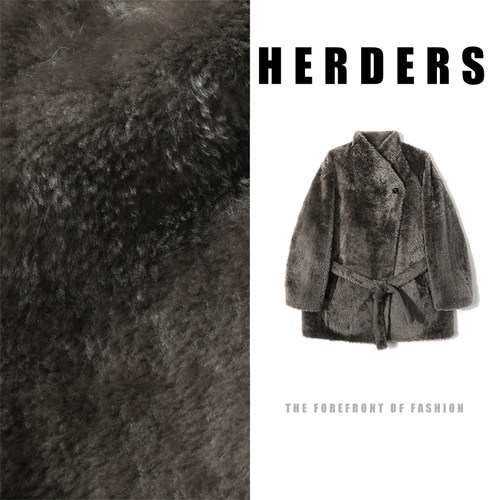 HERDERS 冬季新款短款立领羊皮毛一体皮草女士外套 52261