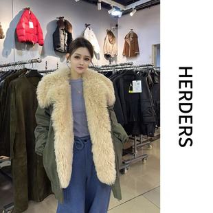 HERDERS 短款大毛领女款羽绒服外套 258918