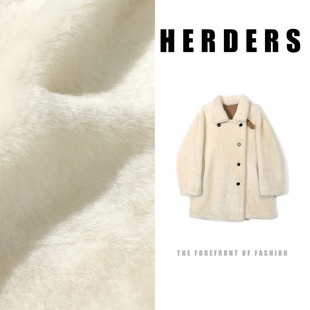 翻领皮毛一体外套 中长款 52200 两面穿 HERDERS