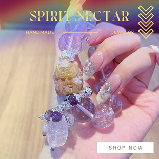 約定 原創(chuàng)美滿忠誠天然薰衣草紫水晶大顆粒阿拉善九尾流蘇女手鏈