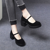 粗跟玛丽珍小皮鞋 厚底鞋 复古超软羊皮女鞋 高跟鞋 2025新款 春秋单鞋