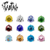 淘钛 唇钉蹦迪球锆石圆珠小灯泡饰品头耳钉植入级医用钛合金舌钉