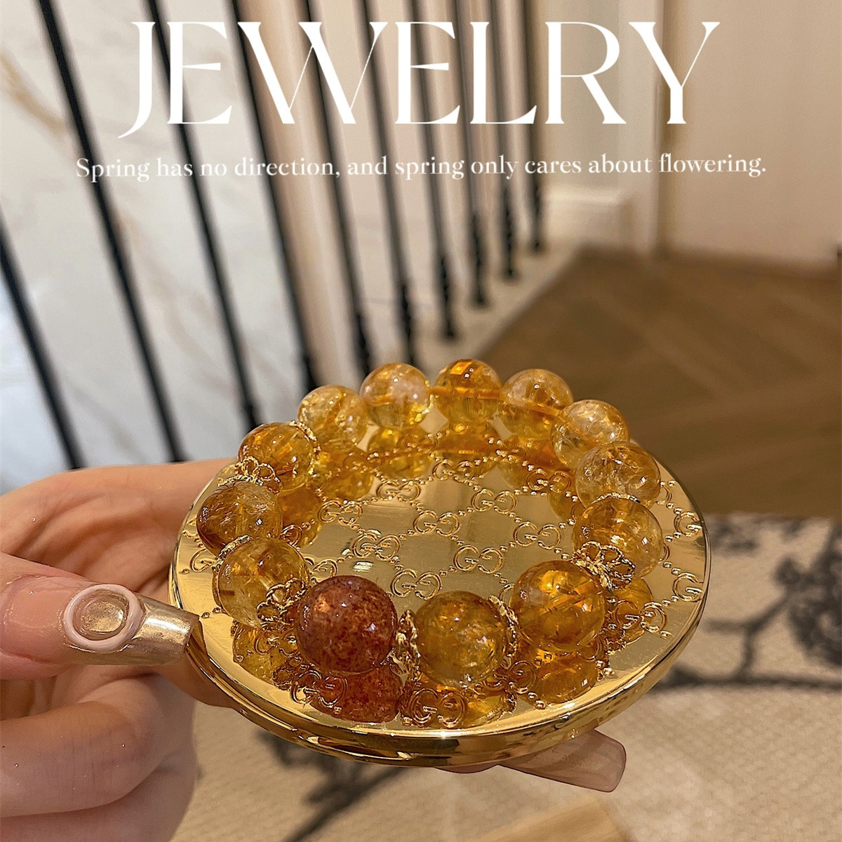 原创丨正品暴富招财黄塔晶手链女金发晶转运水晶虎眼石黄水晶平安