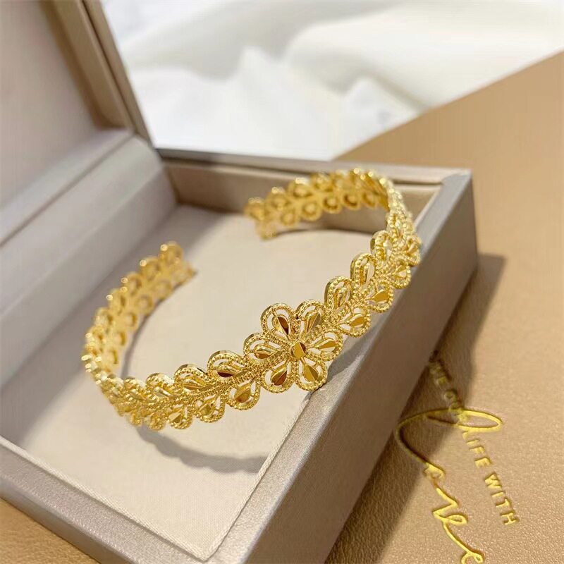 立大福越南沙金手镯女镂