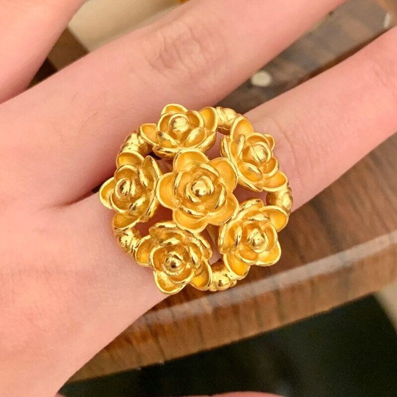 立大福金店同款古法玫瑰