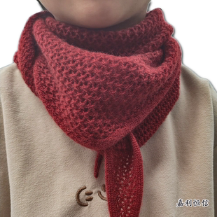 【匠心工艺】优雅时尚柔软针织镂空挑眼纯山羊绒三角巾(体验款)
